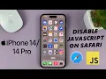 iPhone Pro How To Disable Turn OFF JavaScript In Safari Browser