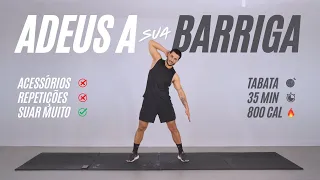 Treino em casa, tabata de 35 minutos para Gastar 800 calorias e perder a barriga.