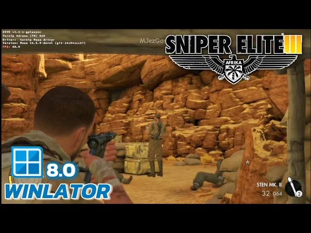 Winlator v8 (Afei) - Gameplay Sniper Elite III (Windows) On Android