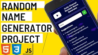 Build a Random Name Generator App Javascript HTML CSS Project