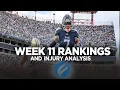 Week 11 Rankings and Final Injury Designations