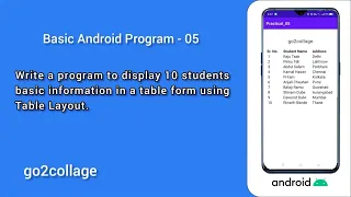 EP 05 Android Studio Basic Program I go2collage