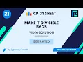 Make it Divisible by 25 Solution 900 Rated CP-31 Sheet Best Codeforces Problems