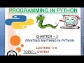 CHAPTER 3 SYNTAX OF PRINT FUNCTION LECTURE 1