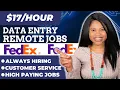 Data Entry Work From Home Jobs Entry Level Jobs w Fedex UPS Customer service