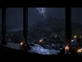 Wind Sounds For Sleeping | Thunderstorm Over A Medieval Castle | Medieval Ambience