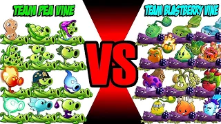 All Plant Team PEA VINE vs BLASTBERRY VINE - Who Will Win? - Pvz 2 Team Plant Battlez