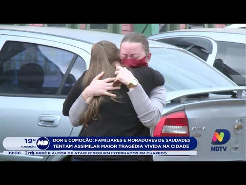 Dor e comoção em Saudades: Cidade parou para se despedir das cinco vítimas do atentado