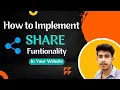 Share Button Functionality in Website using HTML CSS and JavaScript Arif Islam Web Developer
