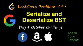 Serialize and Deserialize BST LeetCode 449 October LeetCode Challenge Day 9