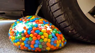 Experiment Car vs M&M ICECREAM vs Watermelon vs Jelly | Crushing Crunchy & Soft Things by Car