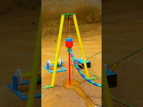 DIY Mini Borewell Drilling Machine | Submersible Water Pump | Crop Farming | Science Project