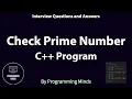 Prime number program using C CPP Programming Language C Interview questions and answers