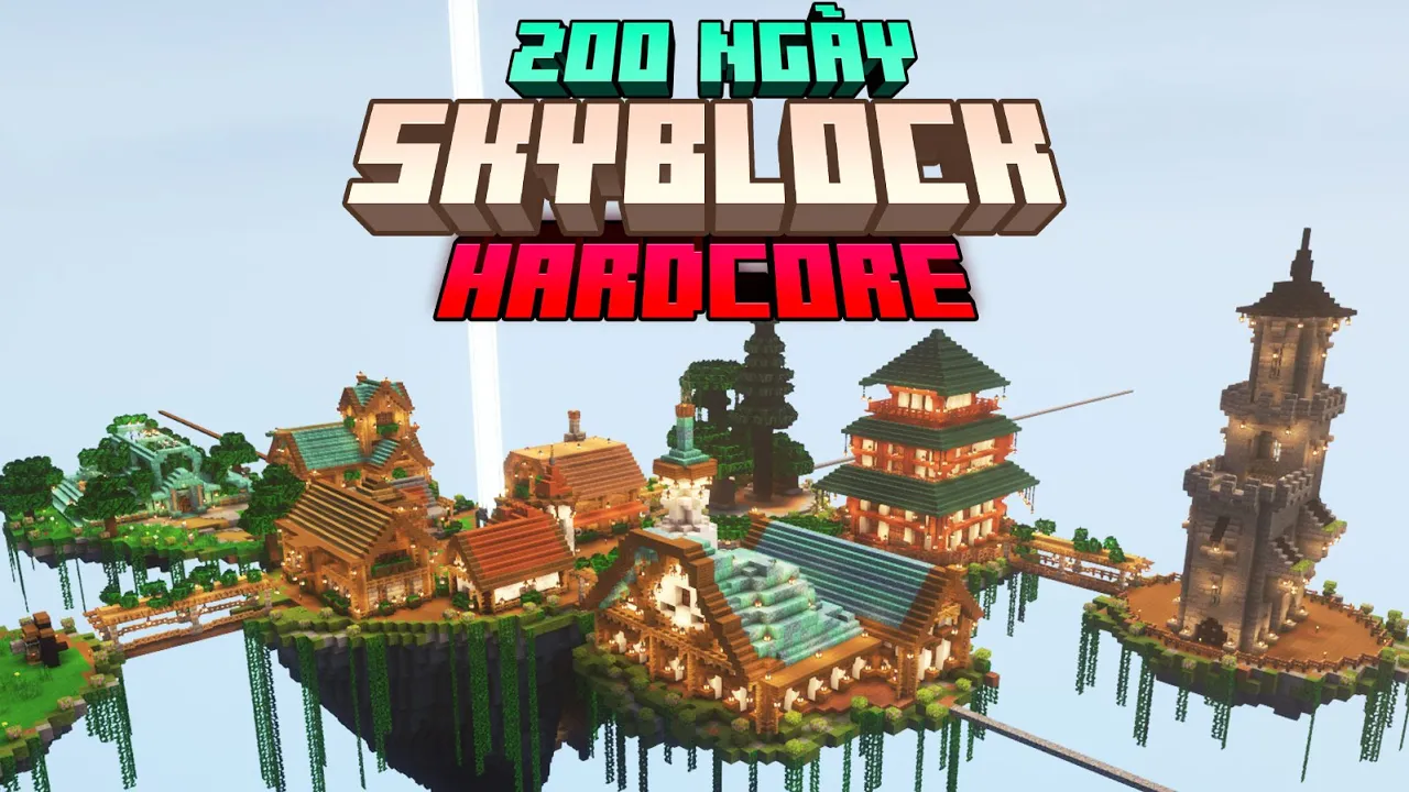 Outline Video 200 Ngày Minecraft Skyblock Sinh Tồn Siêu Khó !!