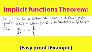 23 Implicit Function Theorem Explained Proof Example BSc Calculus Ch 9