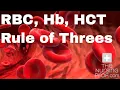Red Blood Cell Count Hemoglobin and Hematocrit The rule of threes