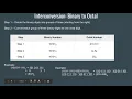 Interconversion Binary and Octal Binary and Hexadecimal
