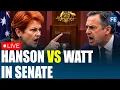 LIVE Pauline Hanson vs Murray Watt Heated Clash In Australia Senate Australia News