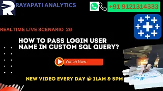 How to pass login user name in custom SQL query learn tableau