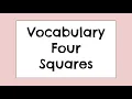 Vocabulary 4 Square Guide