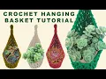 How to crochet a plant hanging basket Tutorial DIY Brunaticality
