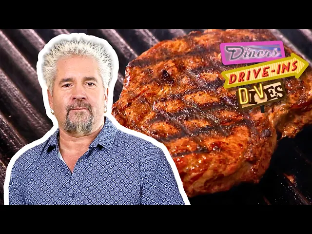 Video: Guy Digs Into Legendary Steaks in Oklahoma City, OK 🥩🔥 | Diners, Drive-Ins and Dives | Food Network