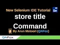 New Selenium IDE - Part 73