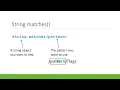 Basic Regular Expressions 6 - Java String matches Method