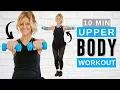 10 min Upper Body Workout With Dumbbells Arms Back Chest Slimming Fat Burn