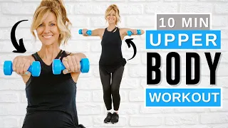 Download 10 min Upper Body Workout With Dumbbells (Arms, Back, Chest) Slimming \u0026 Fat Burn! MP3