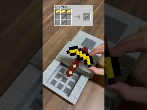 Crafting 3 Minecraft Pickaxe BUT Lego! ⛏️