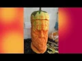 Halloween pumpkin carving 3D frankenstein