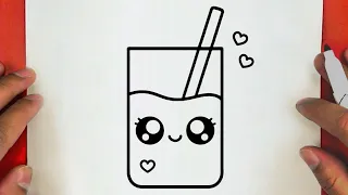 كيفية رسم كوب عصير كيوت وسهل خطوة بخطوة / رسم سهل / تعليم الرسم للاطفال || Cute Juice Cup Drawing