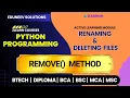 Renaming and Deleting Files Remove Method in Python Programming