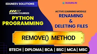Renaming and Deleting Files Remove Method in Python Programming