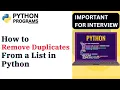 How to Remove Duplicates from a List in Python Dear Computer