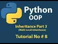 Python OOP Python Multi-level Inheritance Part 3 Tutorial 8