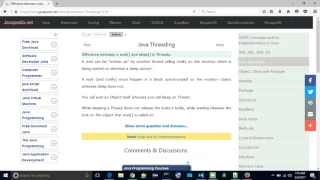 Difference between a wait and sleep in Threads javapedia net