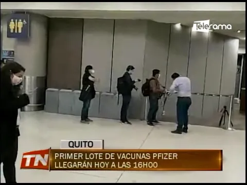 Primer lote de vacunas Pfizer llegará hoy a las 16h00