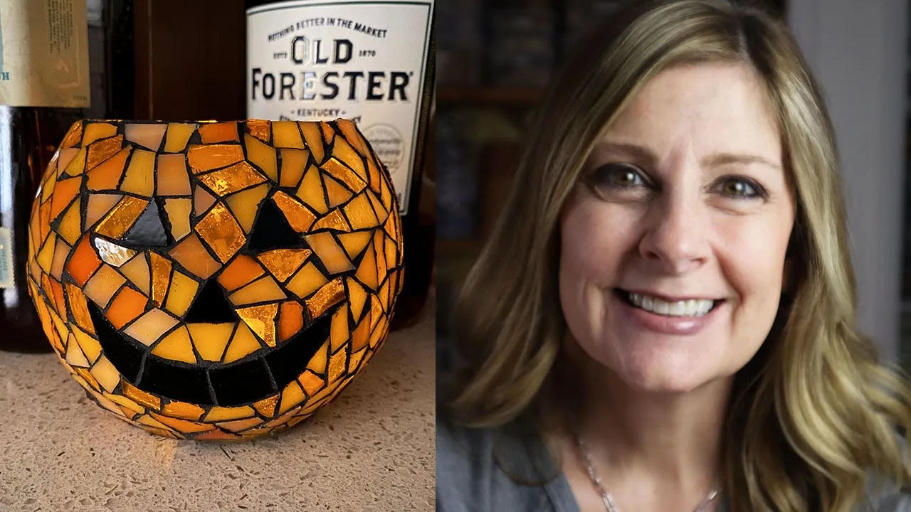 DIY MOSAIC JACK-O-LANTERN VOTIVE | Easy Glass on Glass Tutorial Using Stained Glass