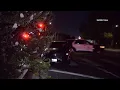 LAPD pursuit of reckless driver through the valley running red lights endangering lives carelessly