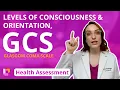 Levels of Consciousness and Orientation Glasgow Coma Scale