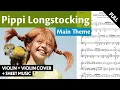 Pippi Longstocking Pippi Langstrump Theme Violin Duet sheet music scrolling score