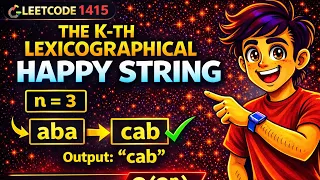 LeetCode 1415 The K-th Lexicographical Happy String Backtracking Explained Java Solution