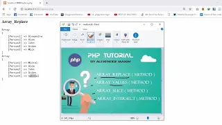 PHP Tutorial Array Methods Array - Replace Array