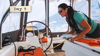 The Atlantic is ROLLY (and I’m exhausted) //  Atlantic Crossing Daily Vlog #5