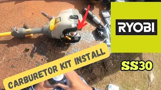 Ryobi SS30 trimmer Amazon carburetor kit install
