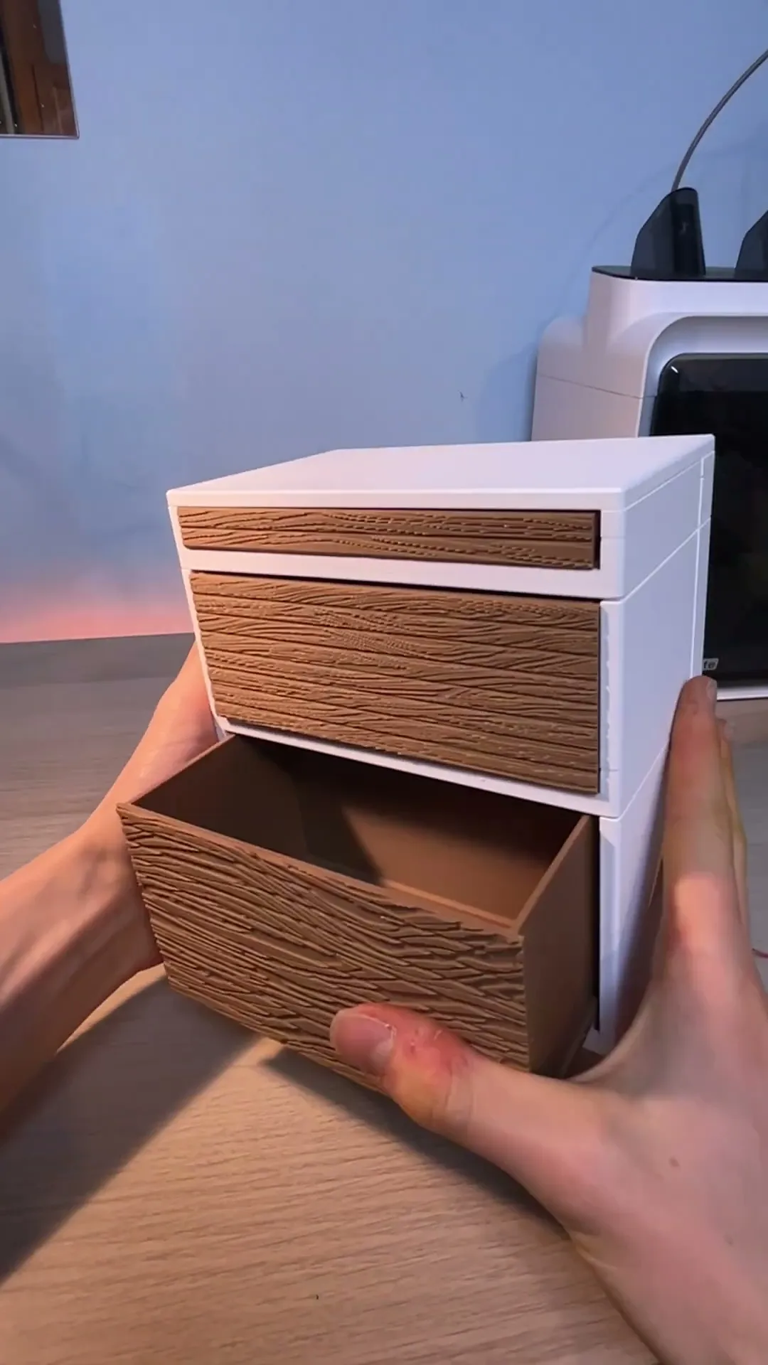 Push Push drawer, wooden texture, 3 sizes