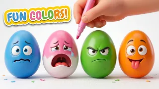 How to Color Cute Cartoon Eggs! 🎨  Learn Colors in a Simple and Fun Way