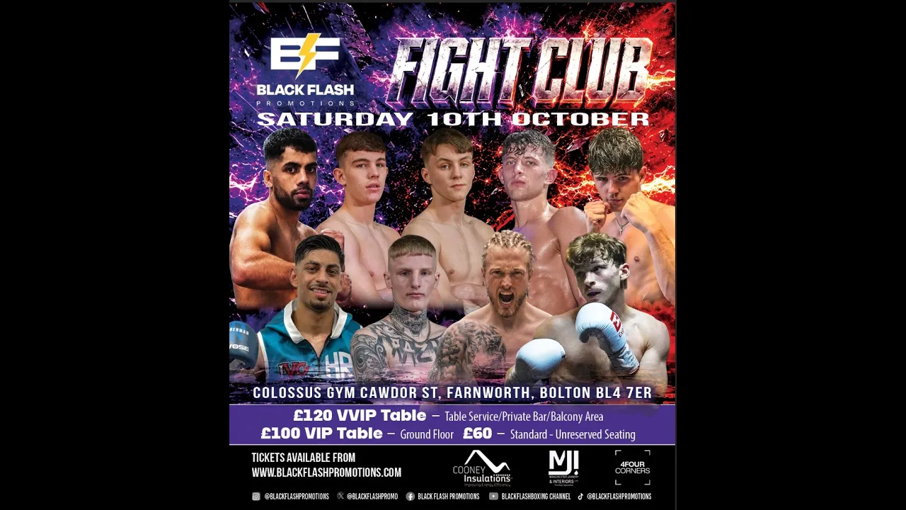 LIVE BOXING: BLACKFLASH PROMOTIONS PRESENTS FIGHT CLUB 2026-10-10 20:59
